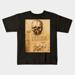 SKULL AND TEETH ,DENTAL PARCHMENT Leonardo Da Vinci Kids T-Shirt